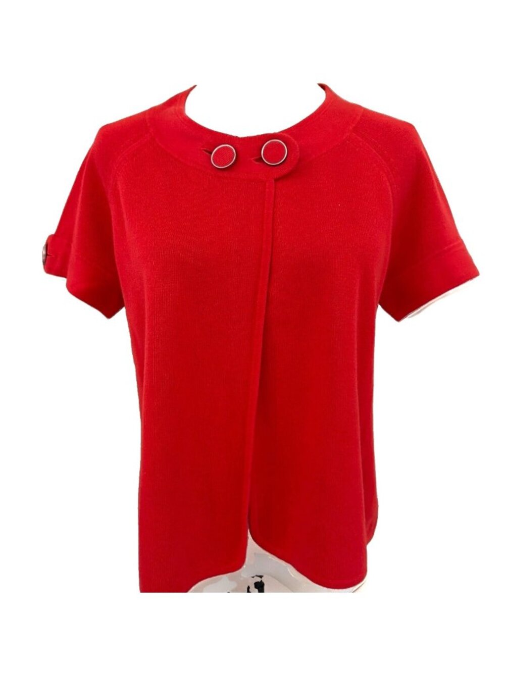 Banana Republic 100% Cotton Cropped Cardigan Bolero Women Size S Orange Buttons